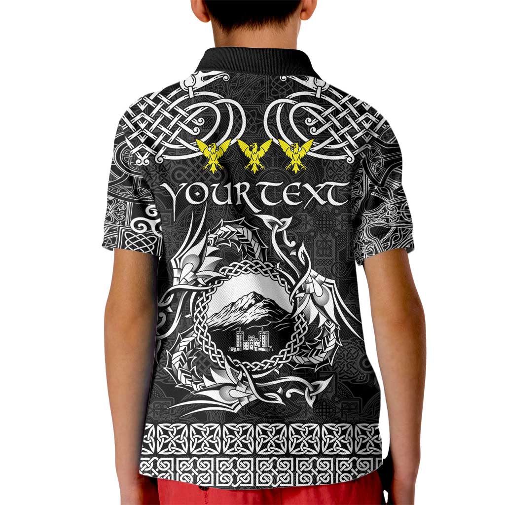 Personalized Caernarfonshire Sir Gaernarfon Kid Polo Shirt Black Castle Tower Celtic-inspired - Wonder Print Shop