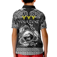 Personalized Caernarfonshire Sir Gaernarfon Kid Polo Shirt Black Castle Tower Celtic-inspired - Wonder Print Shop