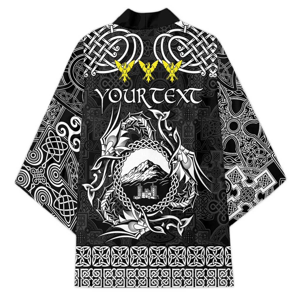Personalized Caernarfonshire Sir Gaernarfon Kimono Black Castle Tower Celtic-inspired - Wonder Print Shop
