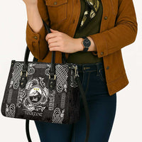 Personalized Caernarfonshire Sir Gaernarfon Leather Bag Black Castle Tower Celtic-inspired - Wonder Print Shop