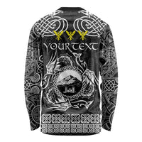 Personalized Caernarfonshire Sir Gaernarfon Long Sleeve Shirt Black Castle Tower Celtic-inspired - Wonder Print Shop