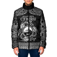 Personalized Caernarfonshire Sir Gaernarfon Padded Jacket Black Castle Tower Celtic-inspired - Wonder Print Shop