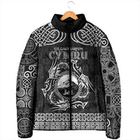 Personalized Caernarfonshire Sir Gaernarfon Padded Jacket Black Castle Tower Celtic-inspired - Wonder Print Shop