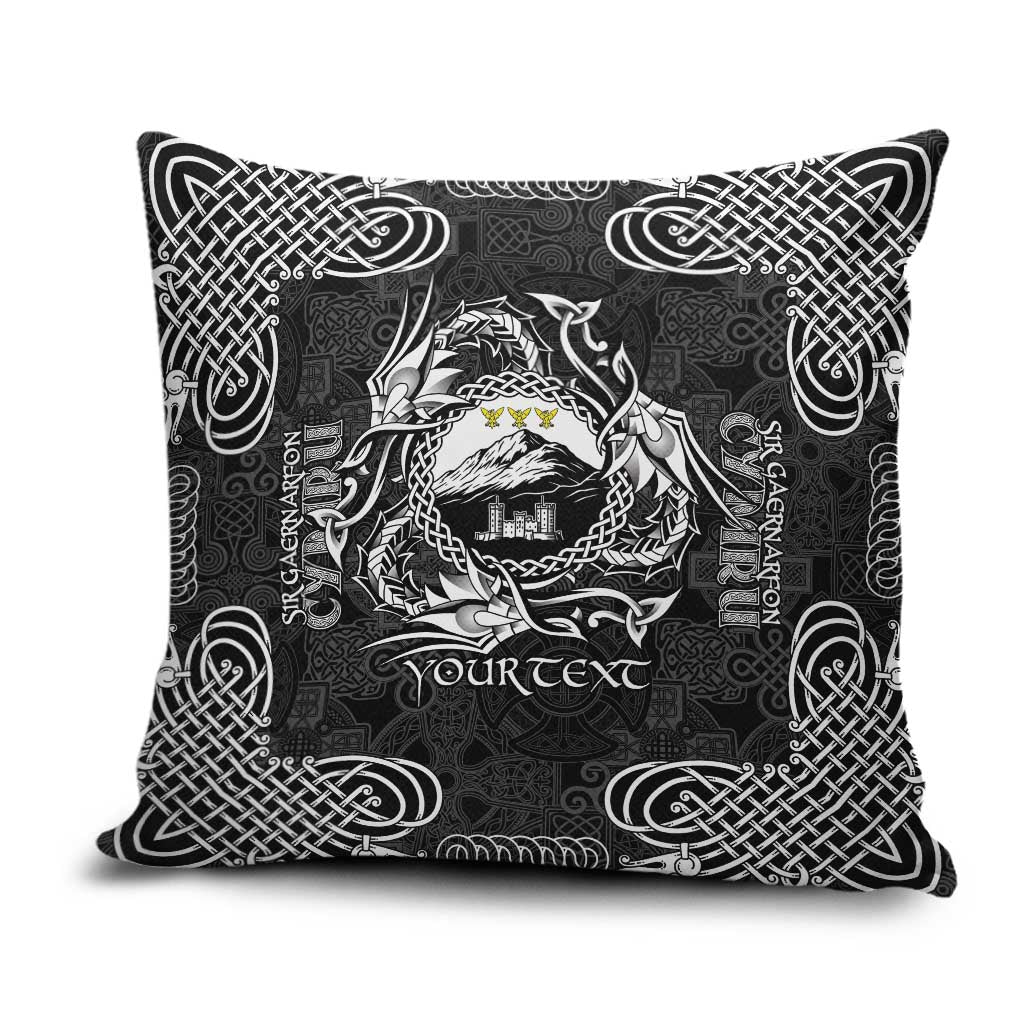 Personalized Caernarfonshire Sir Gaernarfon Pillow Cover Black Castle Tower Celtic-inspired - Wonder Print Shop