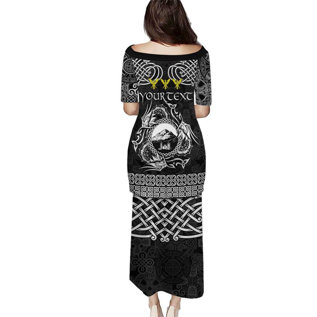 Personalized Caernarfonshire Sir Gaernarfon Puletasi Black Castle Tower Celtic-inspired - Wonder Print Shop