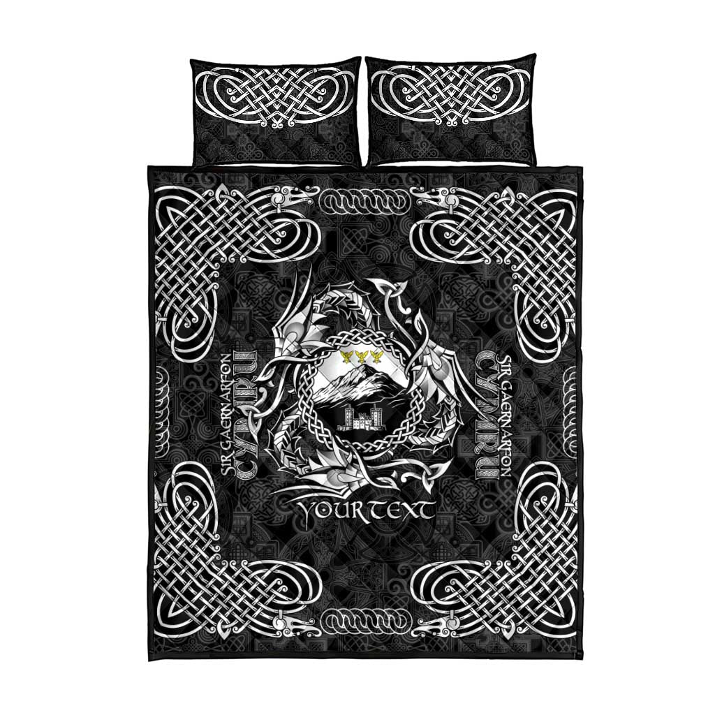 Personalized Caernarfonshire Sir Gaernarfon Quilt Bed Set Black Castle Tower Celtic-inspired - Wonder Print Shop