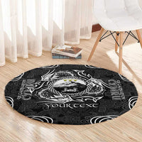 Personalized Caernarfonshire Sir Gaernarfon Round Carpet Black Castle Tower Celtic-inspired - Wonder Print Shop