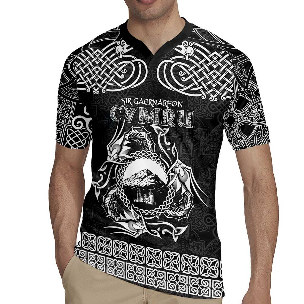 Personalized Caernarfonshire Sir Gaernarfon Rugby Jersey Black Castle Tower Celtic-inspired - Wonder Print Shop