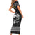 Personalized Caernarfonshire Sir Gaernarfon Short Sleeve Bodycon Dress Black Castle Tower Celtic-inspired - Wonder Print Shop