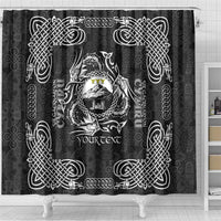 Personalized Caernarfonshire Sir Gaernarfon Shower Curtain Black Castle Tower Celtic-inspired - Wonder Print Shop