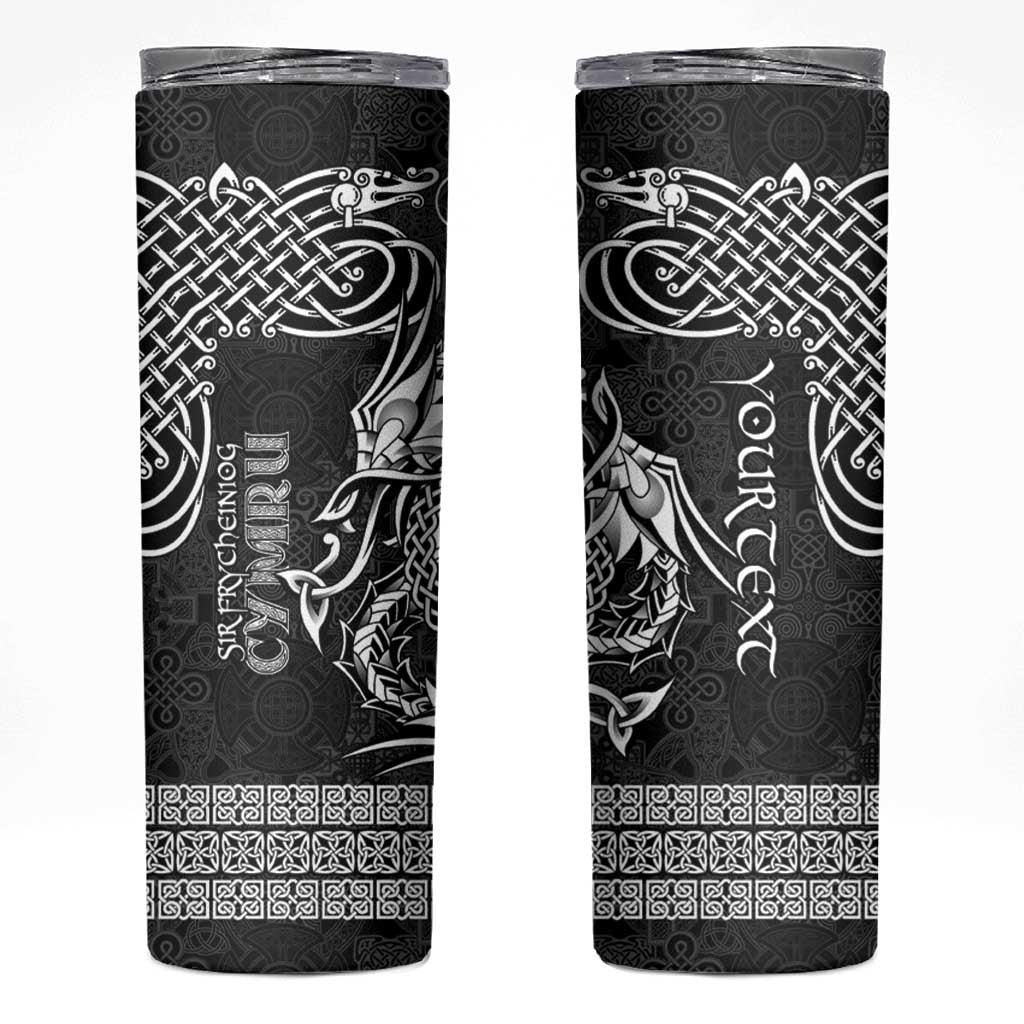 Personalized Caernarfonshire Sir Gaernarfon Skinny Tumbler Black Castle Tower Celtic-inspired - Wonder Print Shop