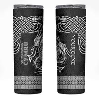 Personalized Caernarfonshire Sir Gaernarfon Skinny Tumbler Black Castle Tower Celtic-inspired - Wonder Print Shop