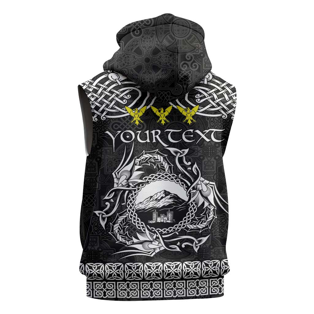 Personalized Caernarfonshire Sir Gaernarfon Sleeveless Hoodie Black Castle Tower Celtic-inspired - Wonder Print Shop