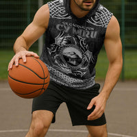 Personalized Caernarfonshire Sir Gaernarfon Sleeveless Hoodie Black Castle Tower Celtic-inspired - Wonder Print Shop