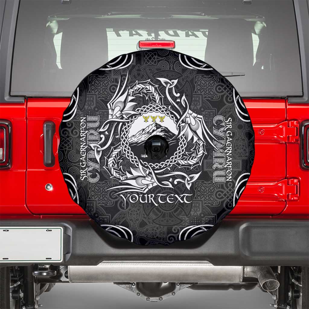 Personalized Caernarfonshire Sir Gaernarfon Spare Tire Cover Black Castle Tower Celtic-inspired - Wonder Print Shop