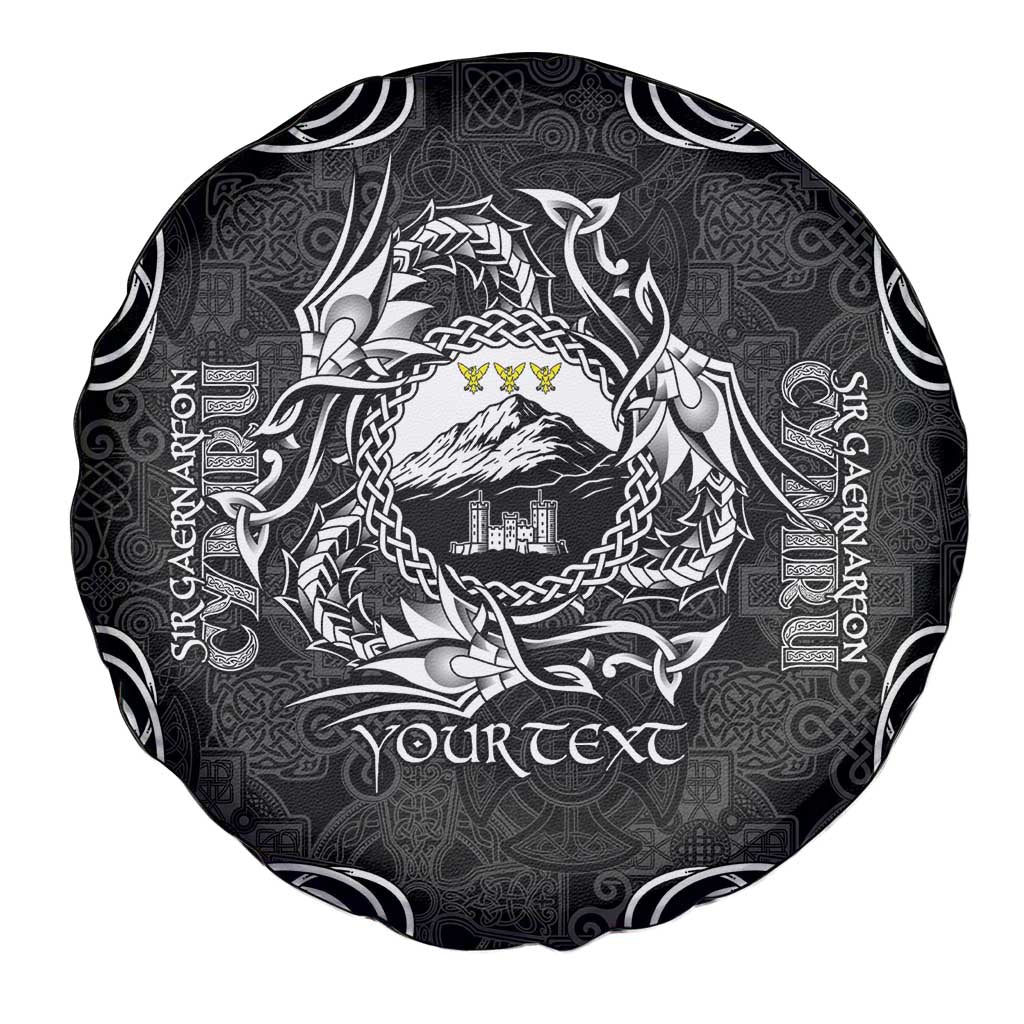 Personalized Caernarfonshire Sir Gaernarfon Spare Tire Cover Black Castle Tower Celtic-inspired - Wonder Print Shop