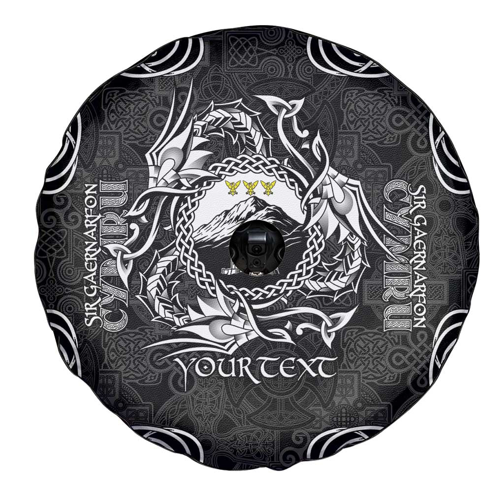 Personalized Caernarfonshire Sir Gaernarfon Spare Tire Cover Black Castle Tower Celtic-inspired - Wonder Print Shop