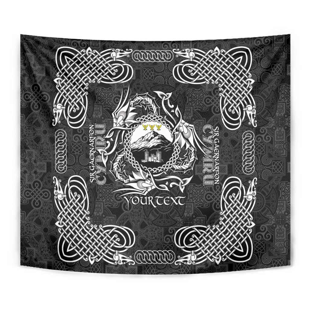 Personalized Caernarfonshire Sir Gaernarfon Tapestry Black Castle Tower Celtic-inspired - Wonder Print Shop