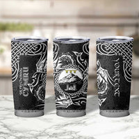 Personalized Caernarfonshire Sir Gaernarfon Tumbler Cup Black Castle Tower Celtic-inspired - Wonder Print Shop