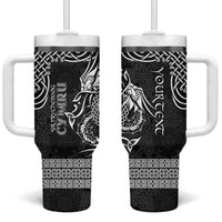 Personalized Caernarfonshire Sir Gaernarfon Tumbler With Handle Black Castle Tower Celtic-inspired - Wonder Print Shop