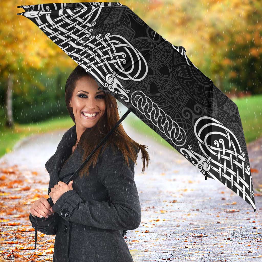 Personalized Caernarfonshire Sir Gaernarfon Umbrella Black Castle Tower Celtic-inspired - Wonder Print Shop