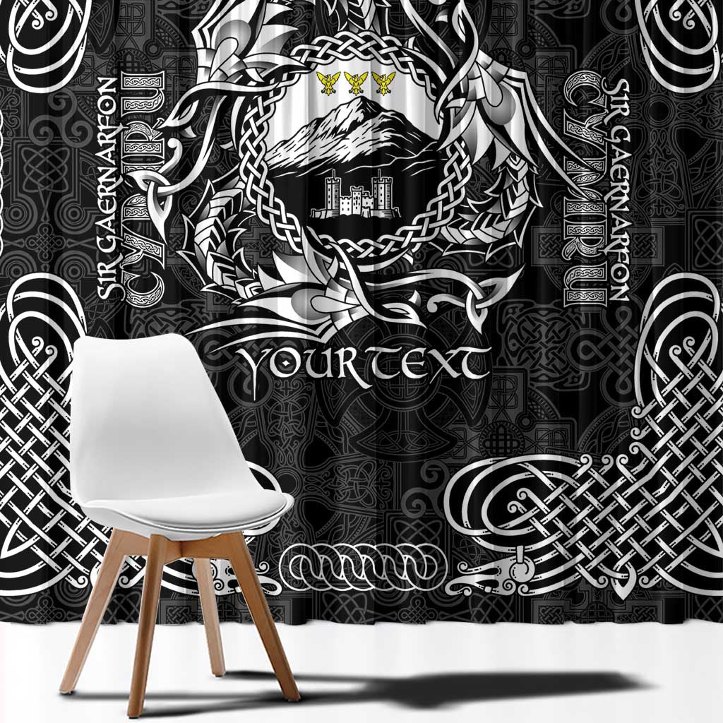Personalized Caernarfonshire Sir Gaernarfon Window Curtain Black Castle Tower Celtic-inspired - Wonder Print Shop