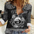Personalized Caernarfonshire Sir Gaernarfon Women Casual Shirt Black Castle Tower Celtic-inspired - Wonder Print Shop