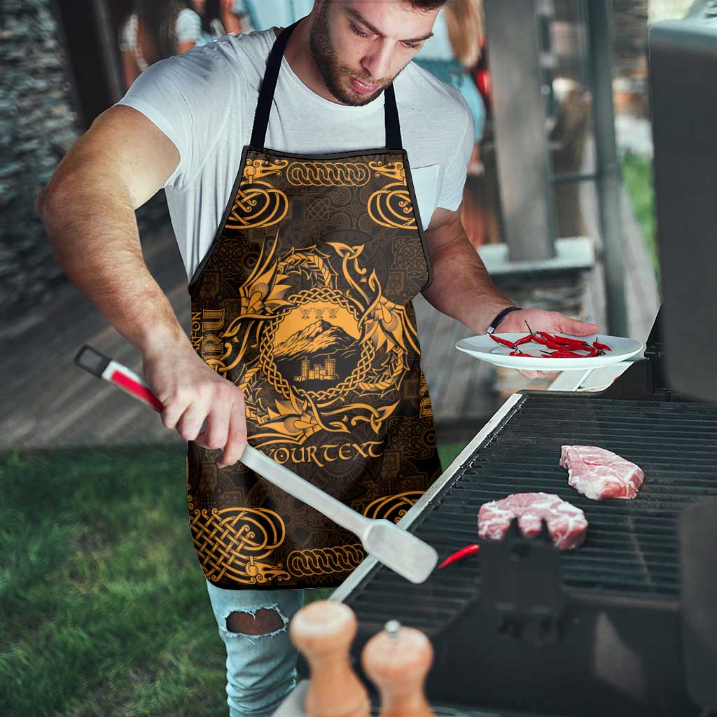 Personalized Caernarfonshire Sir Gaernarfon Apron Gold Castle Tower Celtic-inspired - Wonder Print Shop