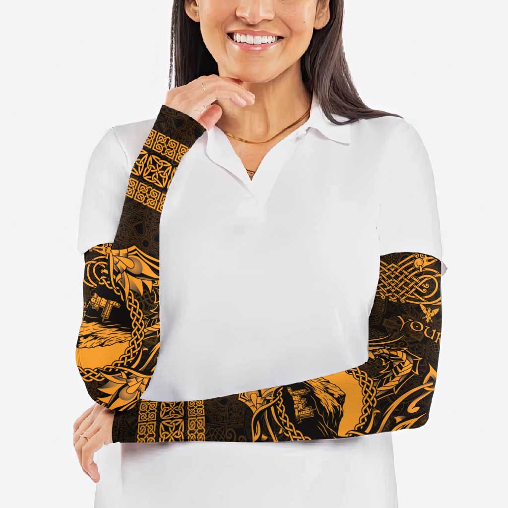Personalized Caernarfonshire Sir Gaernarfon Arm Sleeves Gold Castle Tower Celtic-inspired - Wonder Print Shop