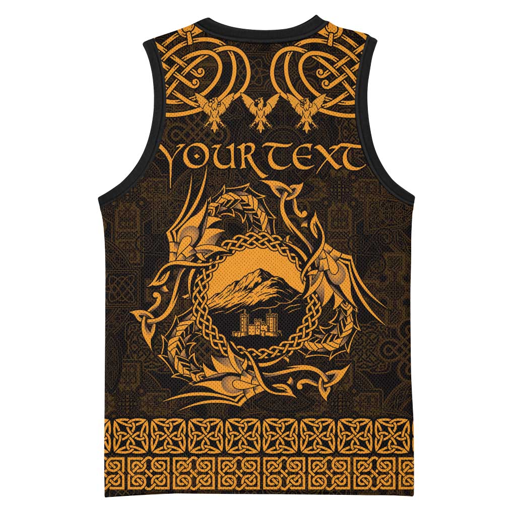 Personalized Caernarfonshire Sir Gaernarfon Basketball Jersey Gold Castle Tower Celtic-inspired - Wonder Print Shop