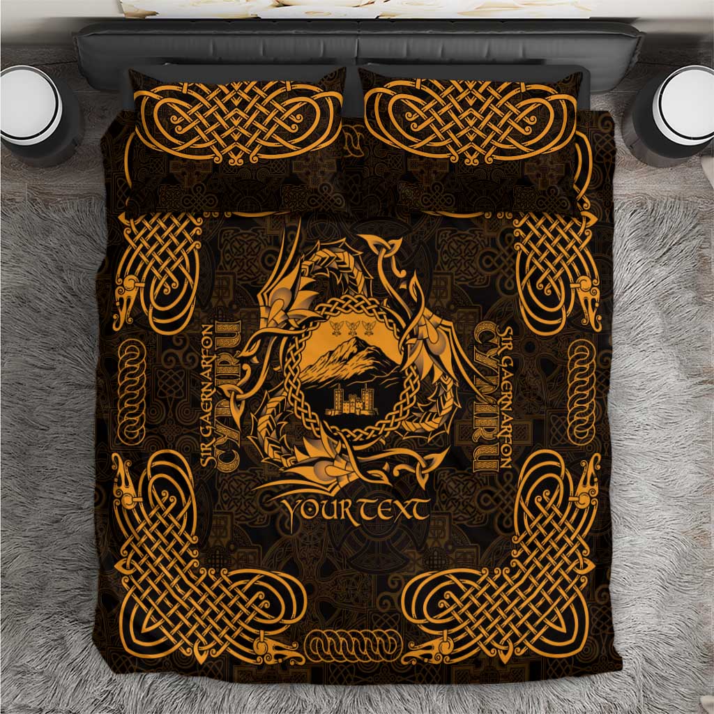 Personalized Caernarfonshire Sir Gaernarfon Bedding Set Gold Castle Tower Celtic-inspired - Wonder Print Shop