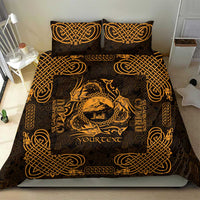 Personalized Caernarfonshire Sir Gaernarfon Bedding Set Gold Castle Tower Celtic-inspired - Wonder Print Shop