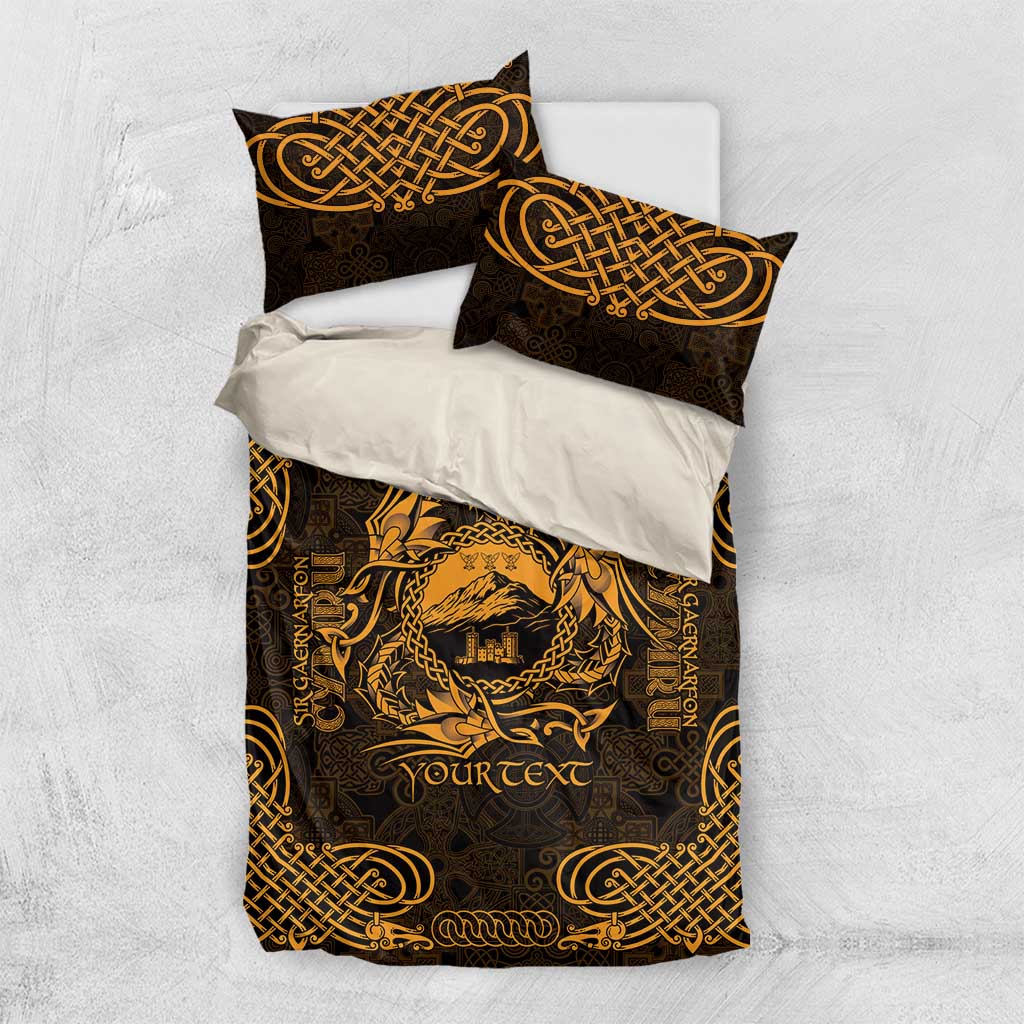 Personalized Caernarfonshire Sir Gaernarfon Bedding Set Gold Castle Tower Celtic-inspired - Wonder Print Shop