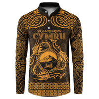 Personalized Caernarfonshire Sir Gaernarfon Button Sweatshirt Gold Castle Tower Celtic-inspired - Wonder Print Shop