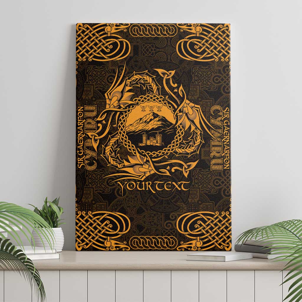 Personalized Caernarfonshire Sir Gaernarfon Canvas Wall Art Gold Castle Tower Celtic-inspired - Wonder Print Shop