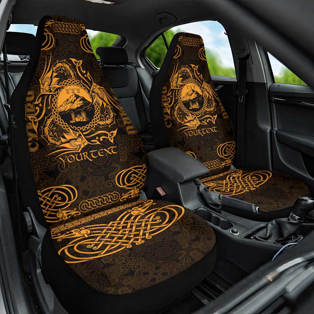 Personalized Caernarfonshire Sir Gaernarfon Car Seat Cover Gold Castle Tower Celtic-inspired - Wonder Print Shop