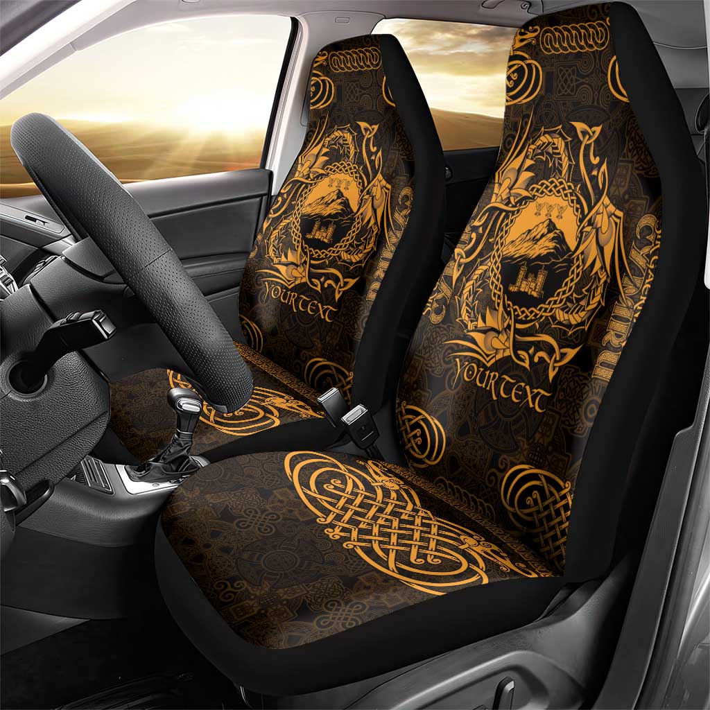 Personalized Caernarfonshire Sir Gaernarfon Car Seat Cover Gold Castle Tower Celtic-inspired - Wonder Print Shop