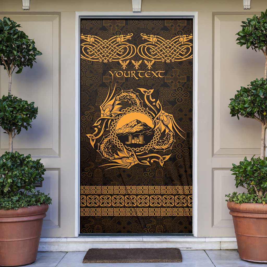 Personalized Caernarfonshire Sir Gaernarfon Door Cover Gold Castle Tower Celtic-inspired - Wonder Print Shop