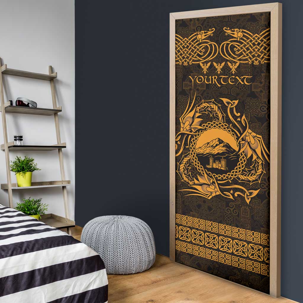Personalized Caernarfonshire Sir Gaernarfon Door Cover Gold Castle Tower Celtic-inspired - Wonder Print Shop