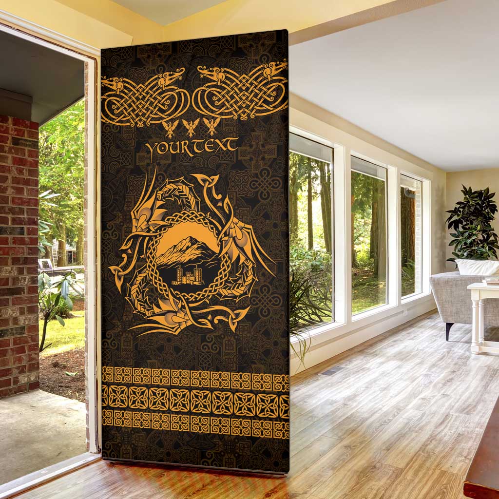 Personalized Caernarfonshire Sir Gaernarfon Door Cover Gold Castle Tower Celtic-inspired - Wonder Print Shop