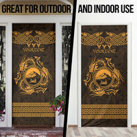 Personalized Caernarfonshire Sir Gaernarfon Door Cover Gold Castle Tower Celtic-inspired - Wonder Print Shop