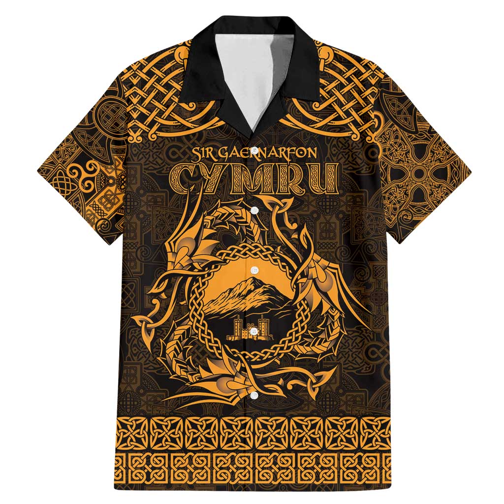 Personalized Caernarfonshire Sir Gaernarfon Family Matching Mermaid Dress and Hawaiian Shirt Gold Castle Tower Celtic-inspired - Wonder Print Shop