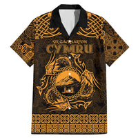 Personalized Caernarfonshire Sir Gaernarfon Family Matching Mermaid Dress and Hawaiian Shirt Gold Castle Tower Celtic-inspired - Wonder Print Shop