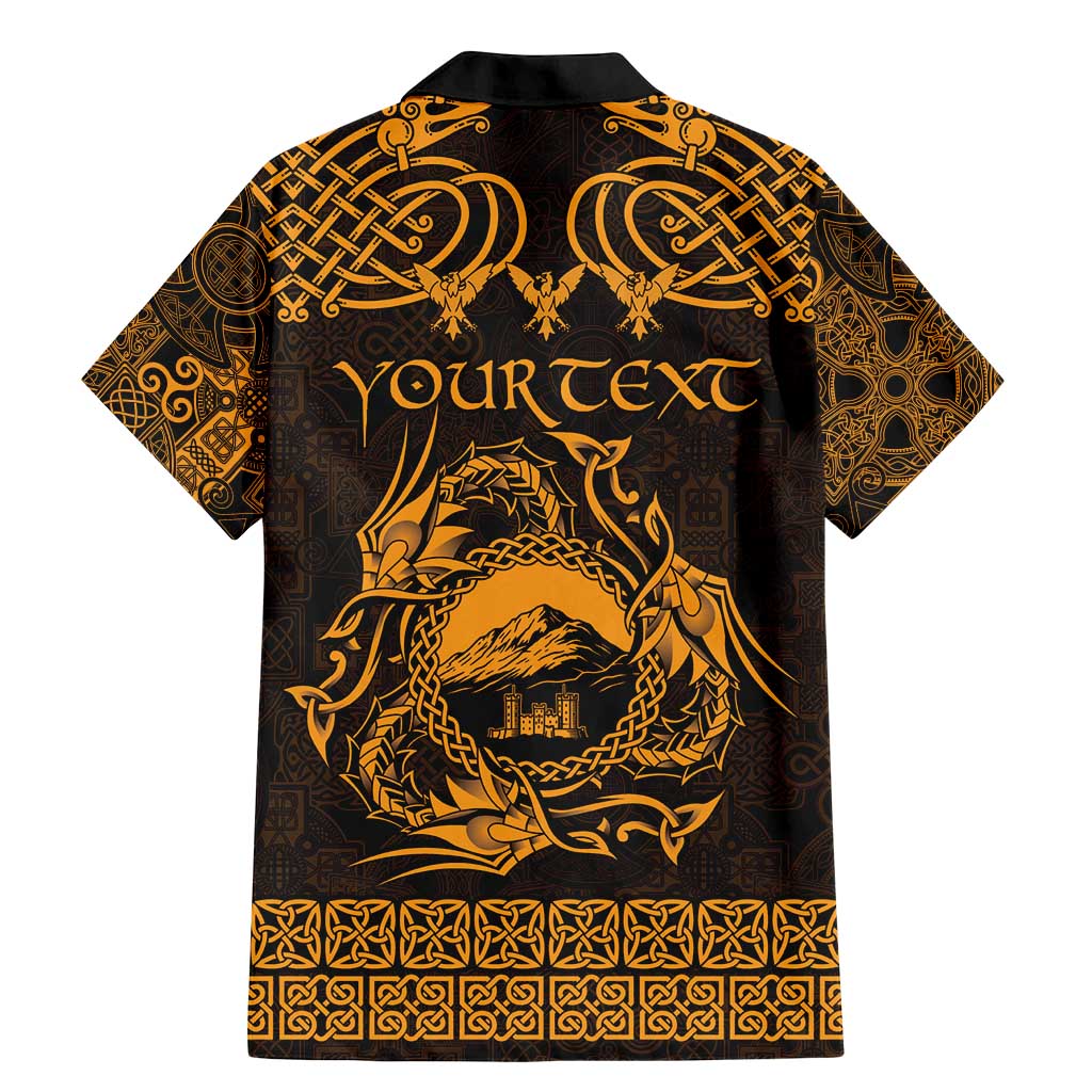 Personalized Caernarfonshire Sir Gaernarfon Family Matching Mermaid Dress and Hawaiian Shirt Gold Castle Tower Celtic-inspired - Wonder Print Shop
