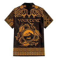 Personalized Caernarfonshire Sir Gaernarfon Family Matching Mermaid Dress and Hawaiian Shirt Gold Castle Tower Celtic-inspired - Wonder Print Shop