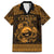 Personalized Caernarfonshire Sir Gaernarfon Family Matching Off The Shoulder Long Sleeve Dress and Hawaiian Shirt Gold Castle Tower Celtic-inspired - Wonder Print Shop