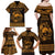 Personalized Caernarfonshire Sir Gaernarfon Family Matching Off Shoulder Maxi Dress and Hawaiian Shirt Gold Castle Tower Celtic-inspired - Wonder Print Shop