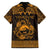 Personalized Caernarfonshire Sir Gaernarfon Family Matching Off Shoulder Maxi Dress and Hawaiian Shirt Gold Castle Tower Celtic-inspired - Wonder Print Shop