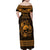 Personalized Caernarfonshire Sir Gaernarfon Family Matching Off Shoulder Maxi Dress and Hawaiian Shirt Gold Castle Tower Celtic-inspired - Wonder Print Shop