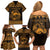 Personalized Caernarfonshire Sir Gaernarfon Family Matching Off Shoulder Short Dress and Hawaiian Shirt Gold Castle Tower Celtic-inspired - Wonder Print Shop